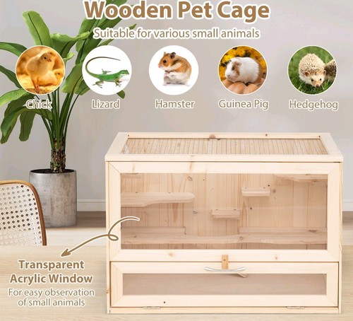 Wooden hamster cage small - wooden,