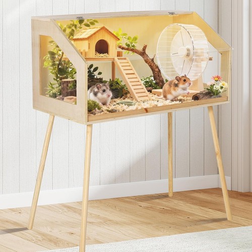 Wood hamster cage with - wood, legs