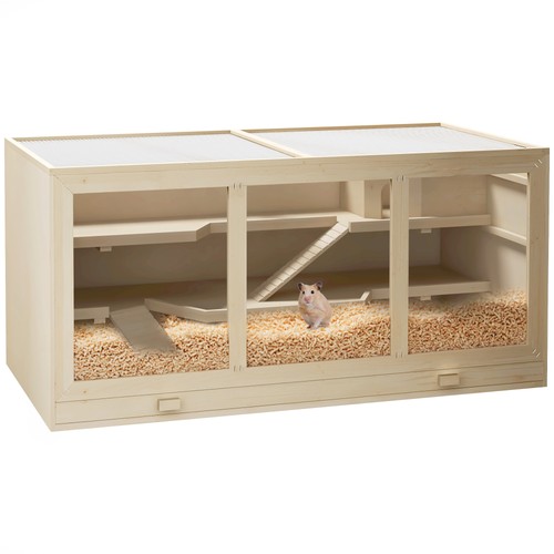 Large wooden hamster cage - wooden, w/