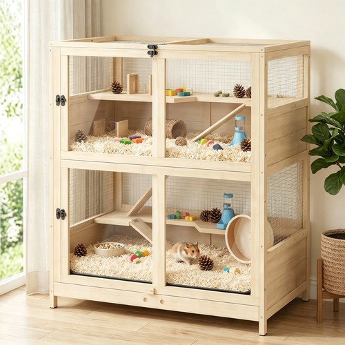 Wooden hamster cage tier - wooden, cage,