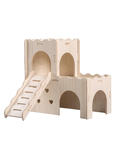 Wooden hamster hideout house - wooden,