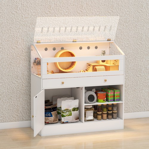 Led hamster cage with storage - hamster,