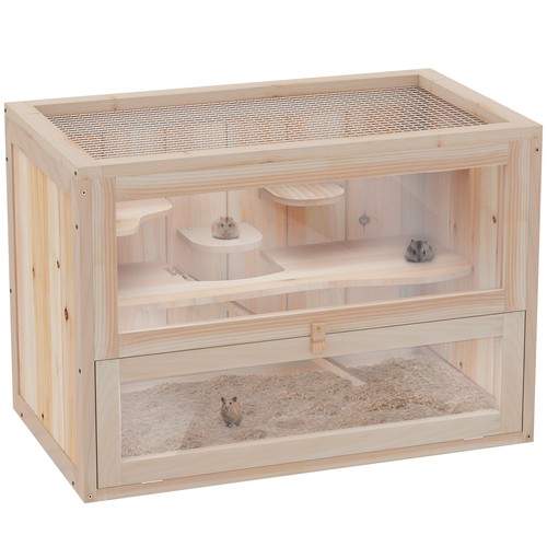 Pawhut levels wooden hamster - pawhut, 2