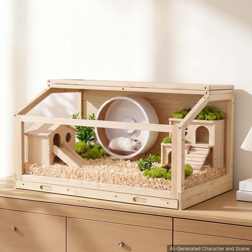 Wooden hamster cage - hamster,