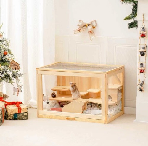 Wooden hamster cage - wooden,