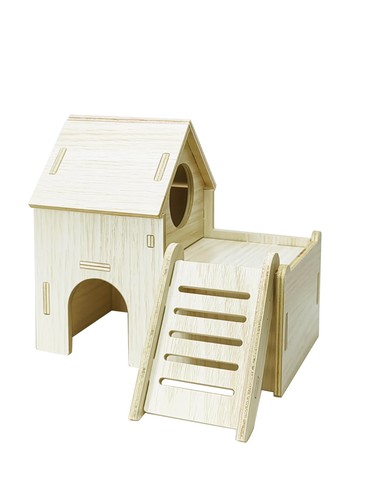 Hamster hideout wooden cage - hamster,
