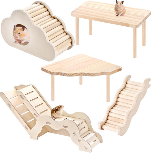 Wooden hamster toys - toys, set