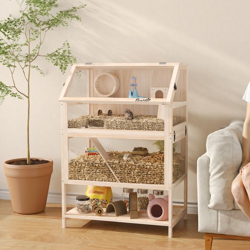 Pawhut wooden tier hamster - pawhut,