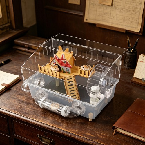 Clear acrylic hamster habitat - clear,