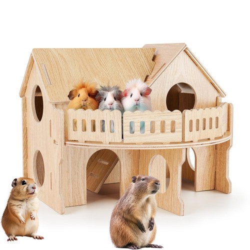 Wooden hamster cage habitat - hamster,