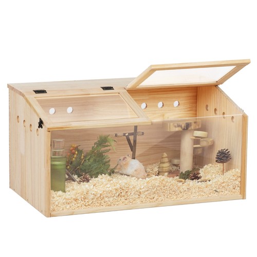 Wooden hamster cage - wooden,