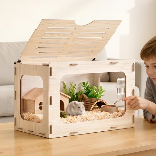 Uimoso wooden hamster cage - uimoso,