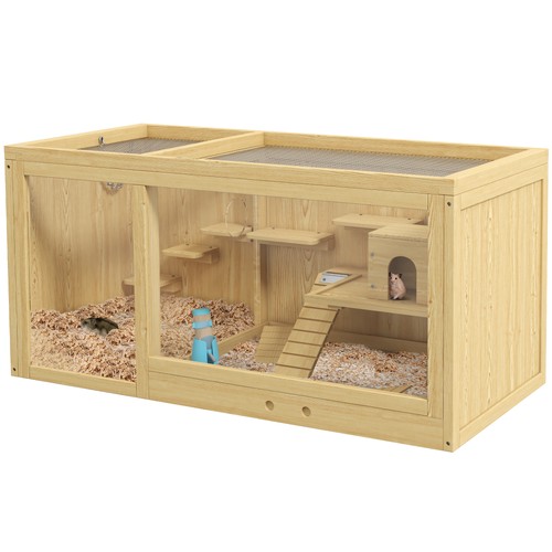 Pawhut wooden hamster cage - hamster,